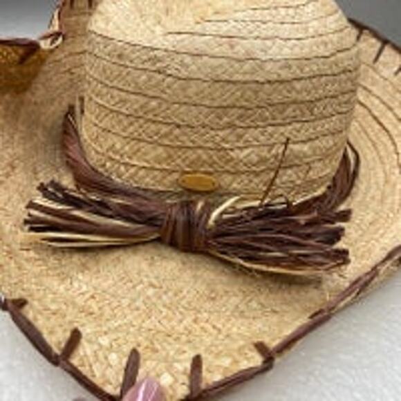 Liz Claiborne Straw & Wicker Bow Sun Hat - Picture 5 of 7